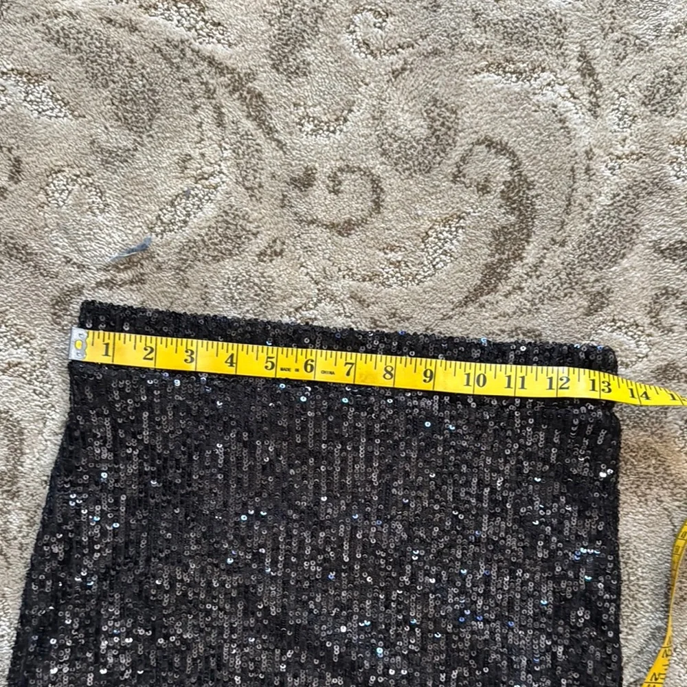 Rachel Zoe Black Sequin Pencil Skirt - Picture 3 of 5